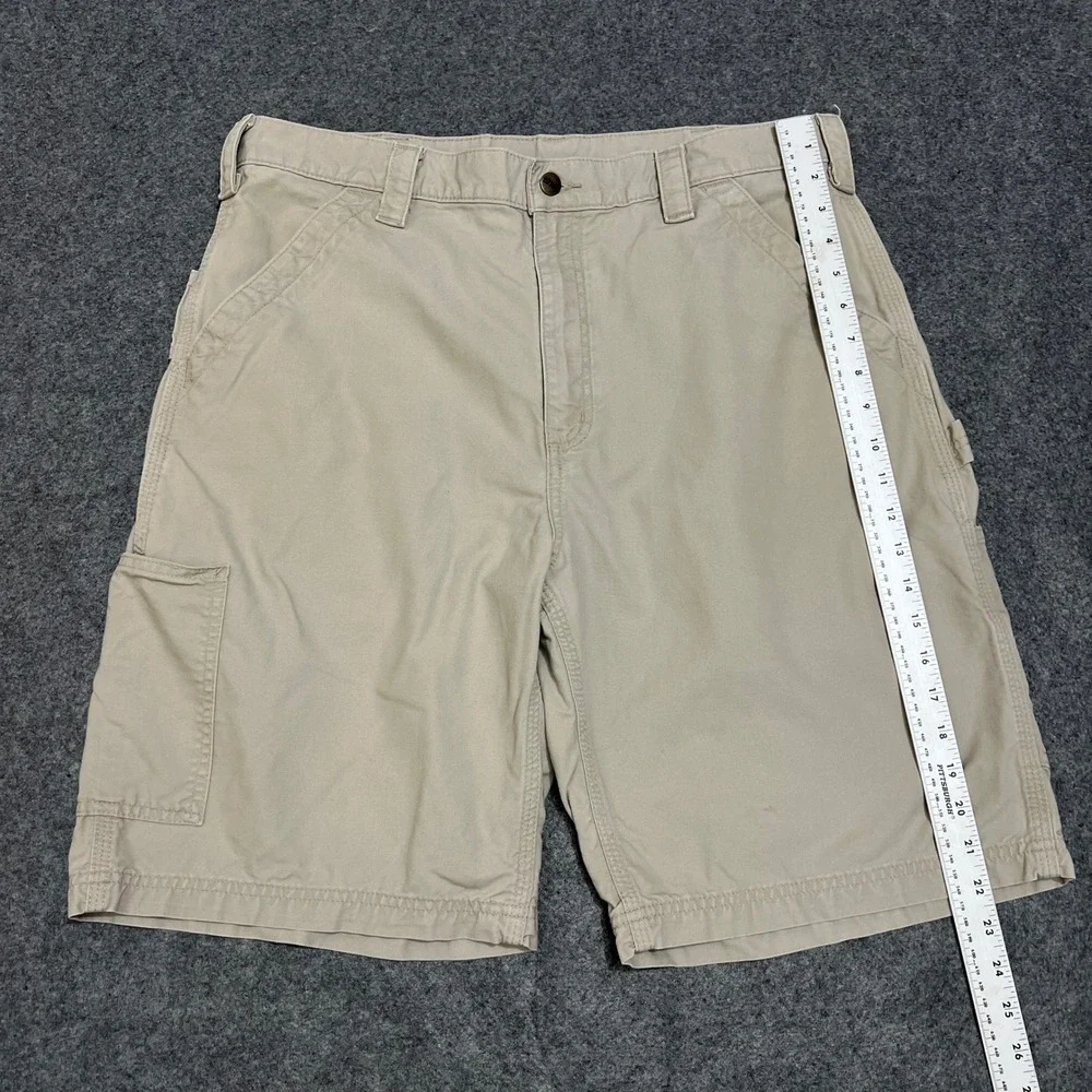 Carhartt B147 Loose Fit Canvas Carpenter Shorts Tan Khaki Men's Size 36 Workwear